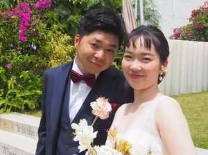 沖縄で結婚式を挙げられたお客様のオーダーセレモニースーツをご購入頂きました